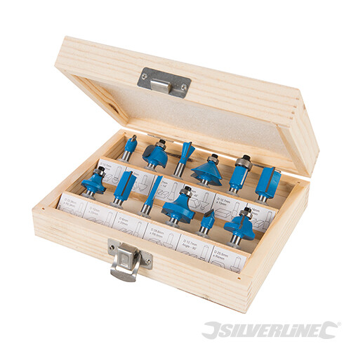 Silverline ~ Hartmetall-FräSer 4-Tlg. Satz 1/4 Zoll, 12-Tlg Satz 792084-image