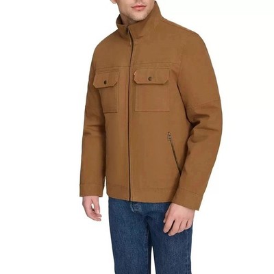 NEW Levis Men's M Brown Quilted Lined Canvas Full zip Jacket  M0013