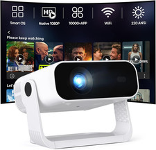 Projector Mini Smart, with Wifi and Bluetooth, 220 ANSI 1080P HD, Built-In Apps,
