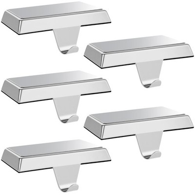 2 PCS Silver Heavy Duty Christmas Stocking Holders Mantle Hook NonSlip Pads