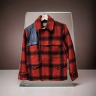 Polo Ralph Lauren Rugby Check Tartan Plaid Red Black Wool Jacket Size XS 