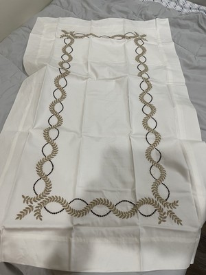 $248 Dea Italy NWT 1pc King Sham Diana Ivory/Chocolate Embroidery