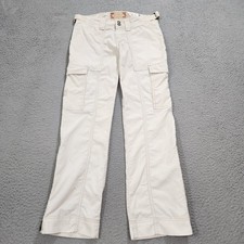 Vintage Y2K Abercrombie  FitchPants Womens Size 6 White Off Cargo Side Buckles