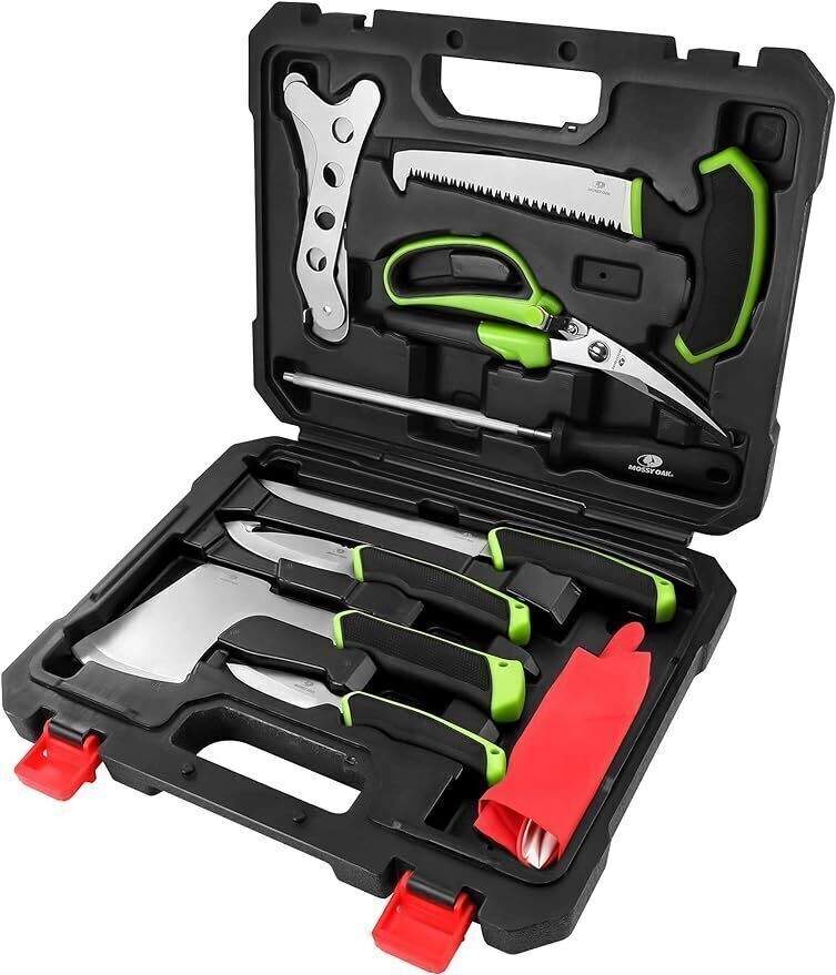 Hunting Field Dressing Kit 10 Piece Portable Butcher Game Processing Set w/Case