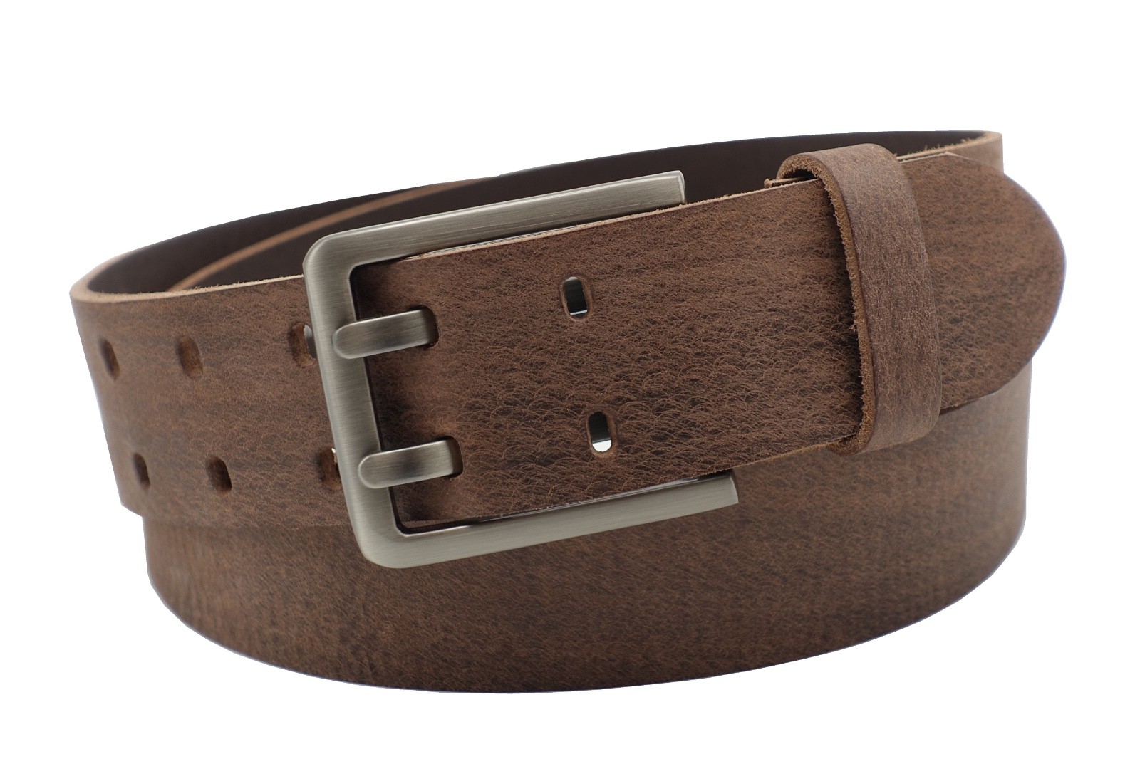 43mm Herren Ledergürtel aus Büffelleder mit Doppeldorn Schnalle #DD-15