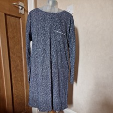 BNWT John Lewis Size 14 Long Sleeve Nightie Navy Blue Dash and Stars Pattern