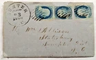 1860 BLACK SLAVE OWNER SUPPORTER OF THE SOUTHERN CONFEDERACY Cover SUMTER SC