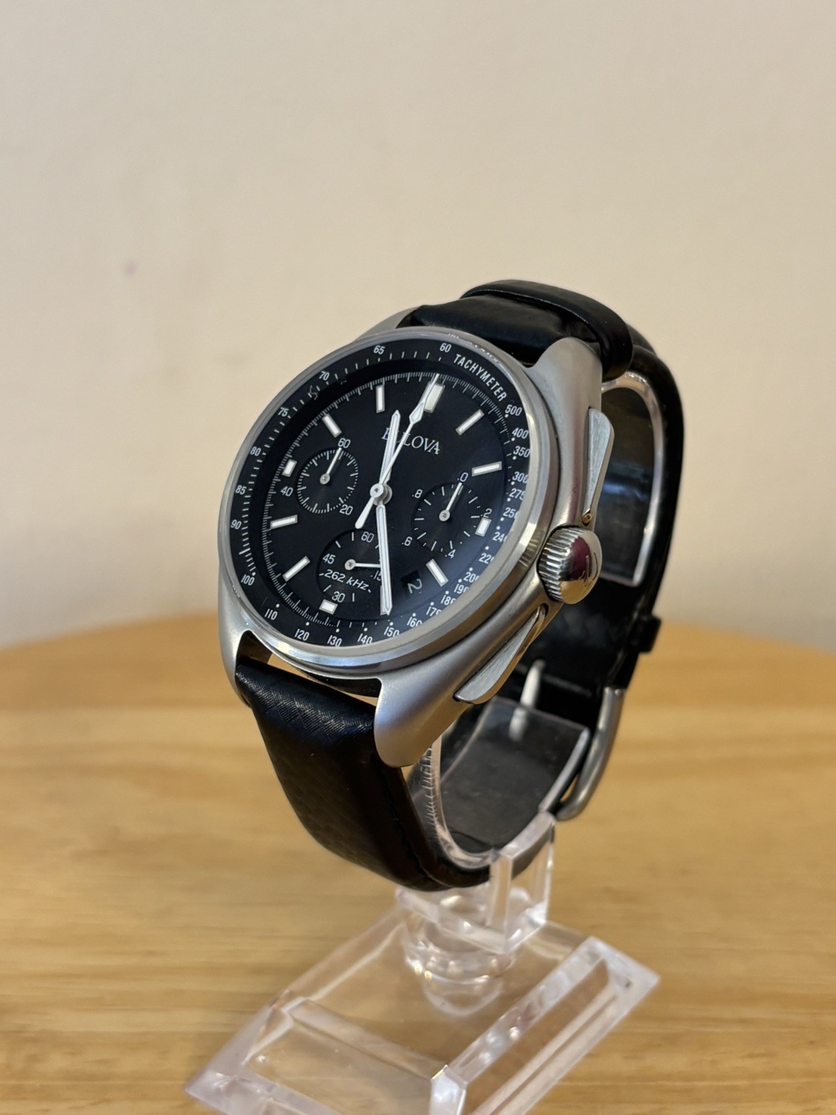 Bulova Moon Apollo Lunar Pilot Chronograph Black Dial Quartz 96B251 Mens Watch image 4