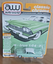 AUTO WORLD: "1958 PLYMOUTH BELVEDERE Green" Classic Chrome 1:64 NIP- 2020