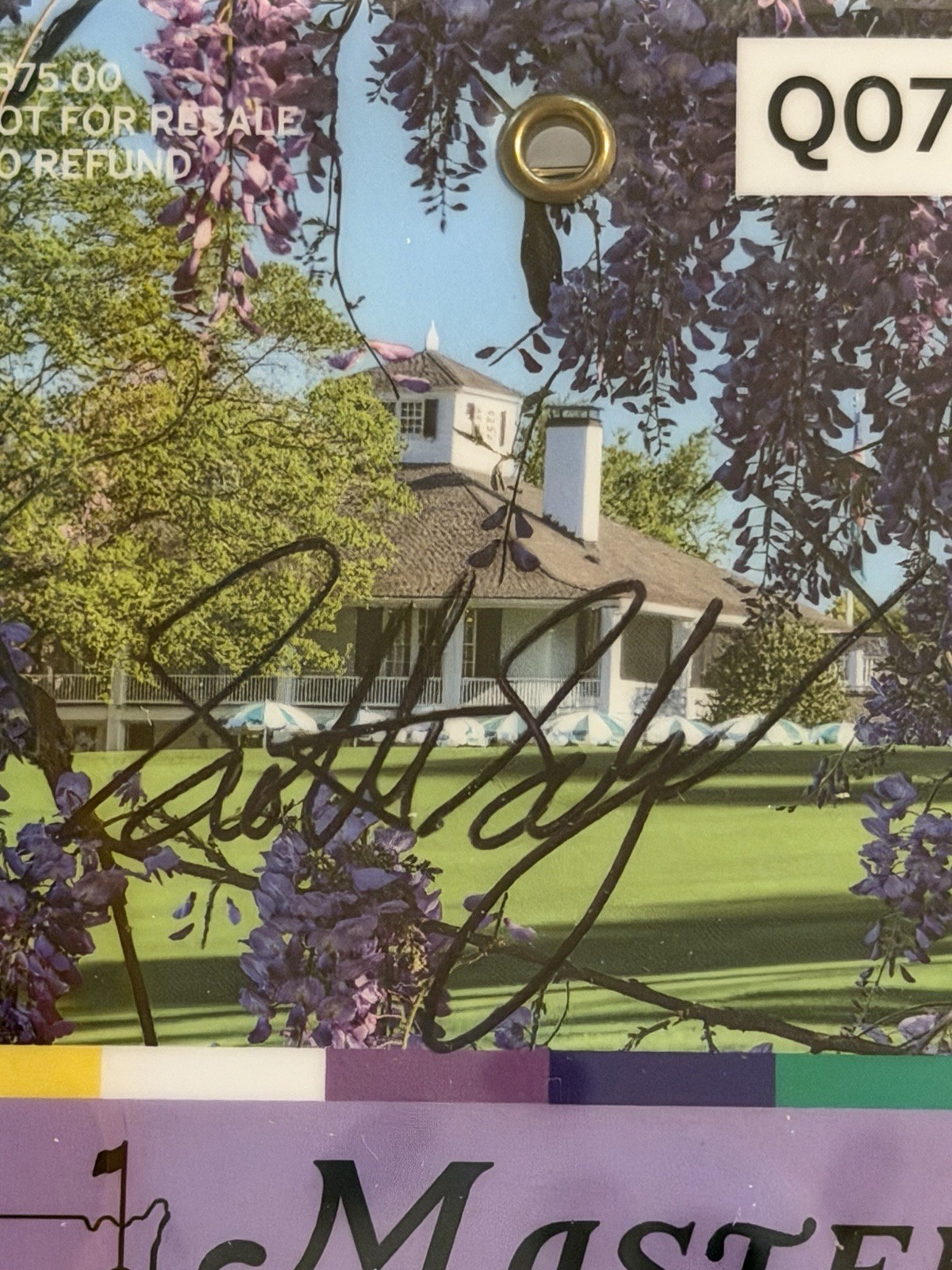 Scottie Scheffler Mint 8-Signed Autographed 2022  Masters Badge PSA/DNA Slabbed view 4