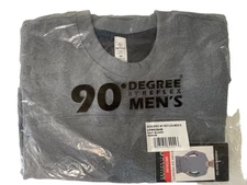 NWT Crew Neck Sweatshirt 90 Degree By Reflex Zip Pockets Soft Men's Medium NAVY