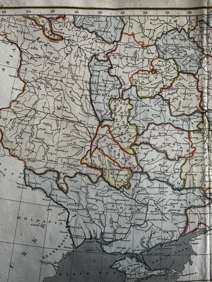 Rusia en Europa dos hojas 1809 Arrowsmith mano coloreado mapa par Riga Mar Negro Foto 3 de 4