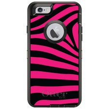 OtterBox Defender for iPhone / Samsung Galaxy - Black Hot Pink Zebra Skin