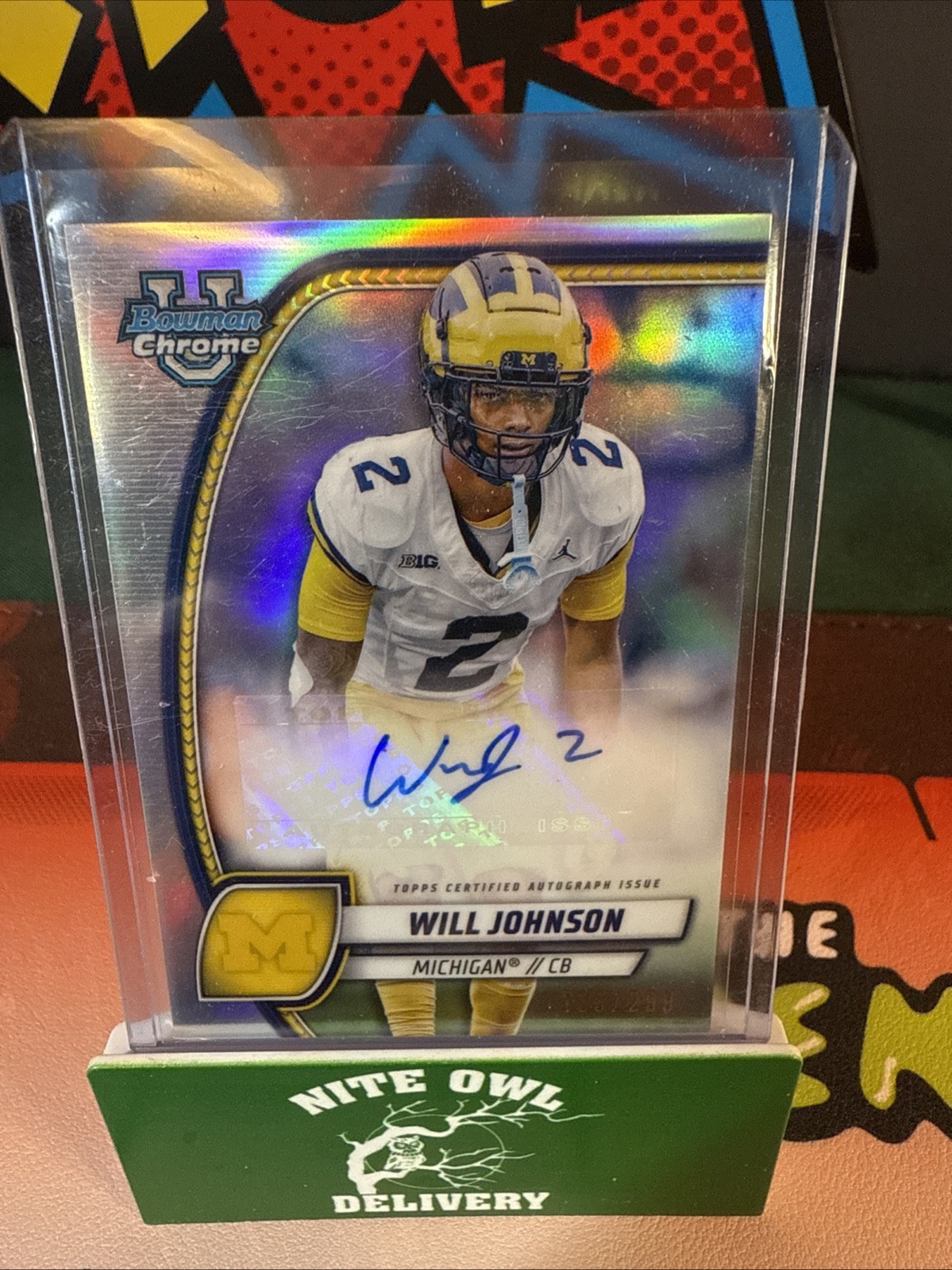 2024 Bowman University Chrome Will Johnson Refractor Auto /299. No. PA-WJO
