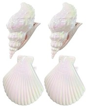 Seashells Towel Clips for Beach Chairs, 4Pcs Beach Towel Clips for Pool Chair...