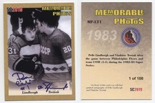 2019 SC2019 Pelle Lindbergh Tretiak memorable photos printed autograph gold /100