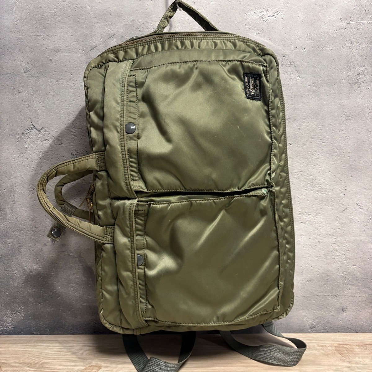 Porter Tanker 3Way Backpack Sage Green Briefcase Nylon Yoshida