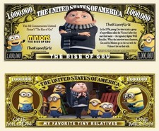 50 Pack Minions Rise of Gru Money Collectible Novelty 1 Million Dollar Bills
