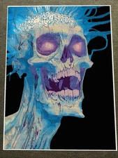 Cyberpunk Horror Skull Blue Energy Poster 18x24in