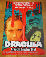 Dracula braucht frisches Blut Christopher Lee Peter Cushing Orig. Kinoplakat A1