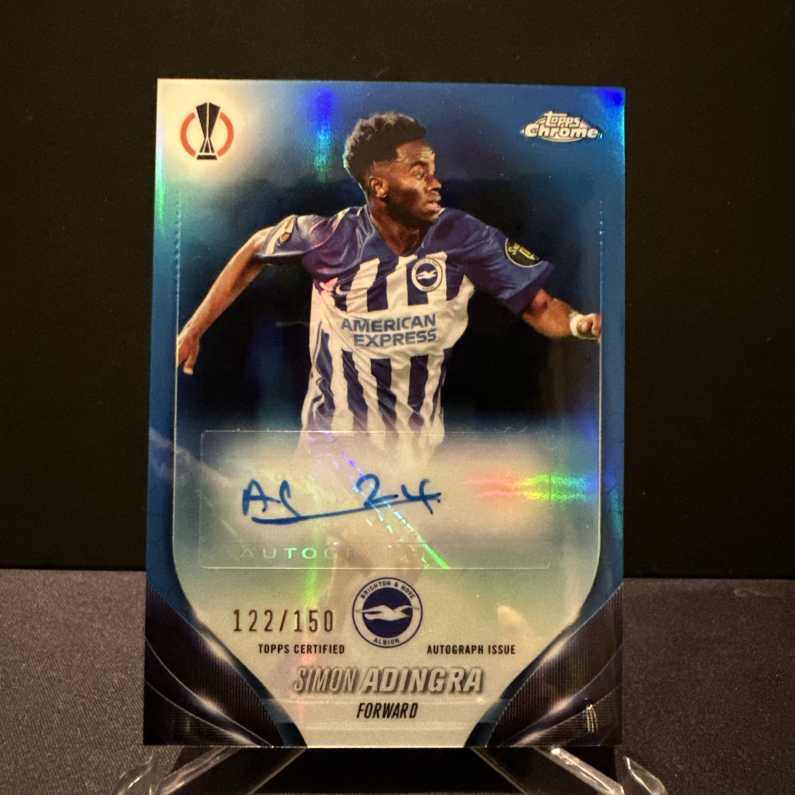2023-24 Topps Chrome UEFA Club Competitions Simon Adingra Auto Blue  #/150