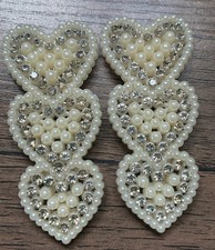 Set Of 2 Pearl Heart Hair Clips 3  