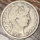 1898-P Barber Half Dollar  90 Percent Silver CoinSnap Rated VG(Very Good)