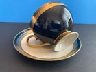 GORHAM CHINA BLACK GOLD PLATINUM  CONTESSA  TEA CUP AND SAUCER — photo 1