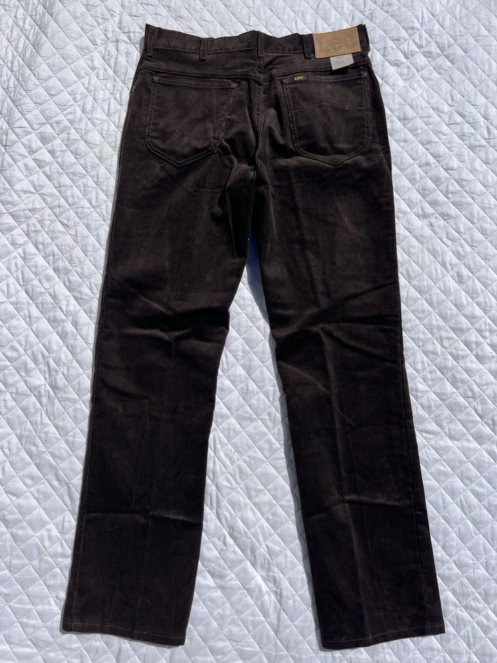 NOS Vintage Lee Riders Brown Corduroy Reg Fit Straight Leg Pants Size 33x30 - Image 2 of 4