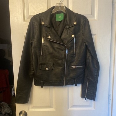 DIP Unisex Black Faux Leather Jacket Size S