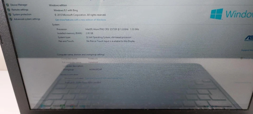 Asus Eeebook X205T 11.6" Laptop - Intel Atom Z3735F 2GB RAM Good Working Order - Image 4 of 4