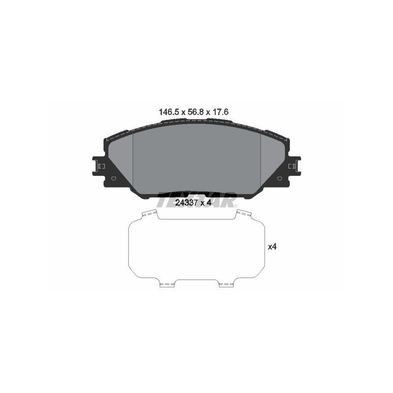 TEXTAR 2433701 Brake Pads Set Front for Auris Prius Matrix Mirai Verso