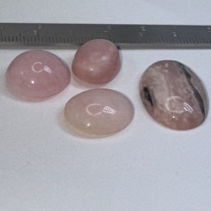 Pink Opal Stone Cabochon for Jewelry Making - Lot of 4 stones