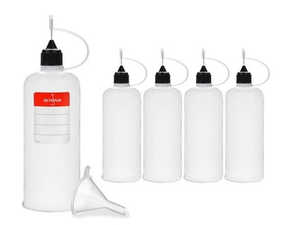 5 x 100ml Quetschflasche, Tropfflache, Dosierflasche mit Nadelkappe und Trichter
