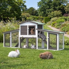 Large Rabbit Hutch Chicken Coop Guinea Pig Hutches Wooden Cage Outdoor Pet House