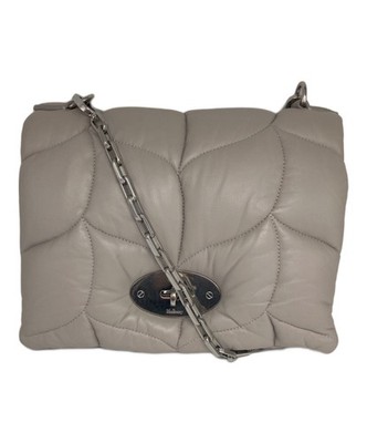 MULBERRY Schultertasche Handtasche Little Softie Bag Drehverschluss grau auth...