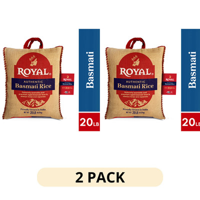 2 Pack Authentic Royal Indian White Basmati Rice 20 lb Long Grain Gluten Free