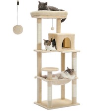 Cat Tree for Indoor Cats 5 Level Cat Tower for Large Cats with Large Hammock