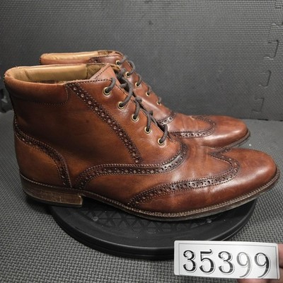Cole Haan Boots Mens Size 12 Brown Leather Wingtip Brogue Chukka Ankle C70286