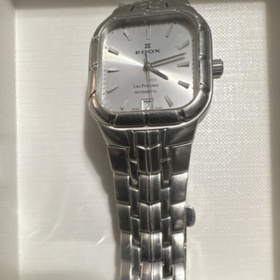 Edox Les Fondras Automatic Swiss Made Men's Watch Silver Stainless Steel