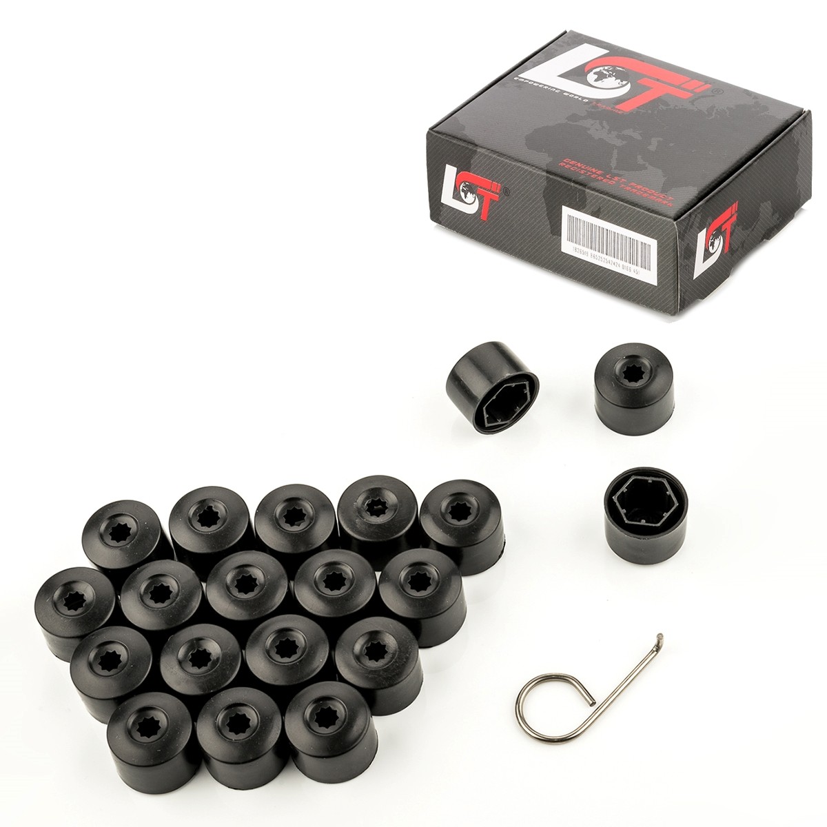 20X Wheel Nut Caps Black Matte 17 Mm For PORSCHE