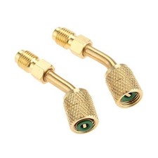 R410A Adapter 5/16" SAE Female Quick Couplers to 1/4" SAE Male Flare, 2 PC 45