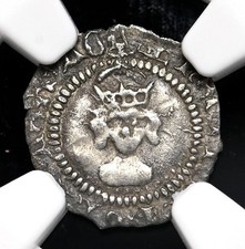 ENGLAND. Henry VII, 1485-1509. Silver Halfpenny, NGC XF40