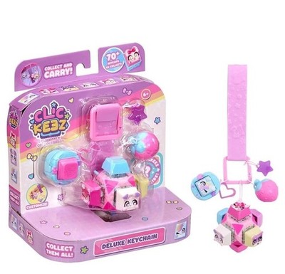 Clickeez Deluxe Schlüsselanhänger Set Fidget Cube Spielzeug 70+ Sammelfiguren Spielzeug Geschenk