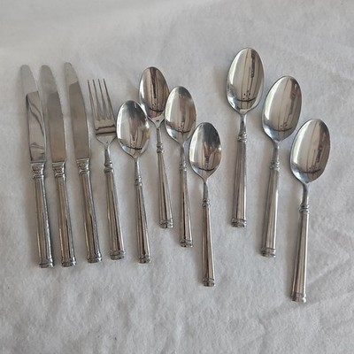 Cambridge Meridian Stainless Steel Flatware Lot Of 11 Pieces Fork, Spoons Knives