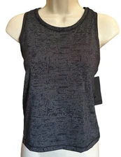 90 Degree by Reflex Women's Printed Active Tank Top Size L Crackle Black