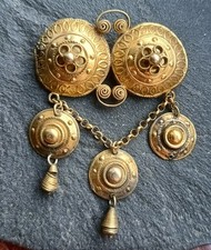 Antique Norwegian Bunad 830 Silver Brooch by SJ