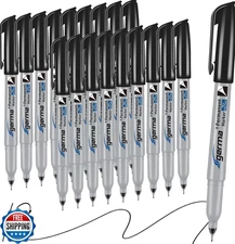 Cgerma Ultra Fine Point Permanent Markers Black, 18 Pack Ultra Fine Tip Marke