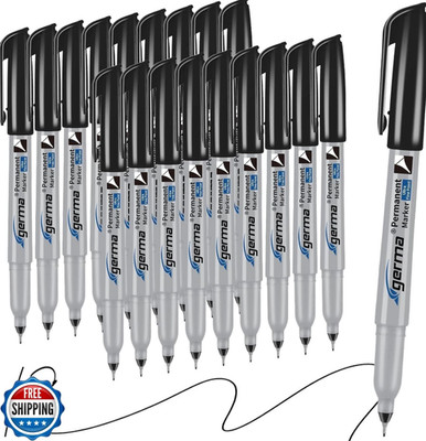 Cgerma Ultra Fine Point Permanent Markers Black, 18 Pack Ultra Fine Tip Marke