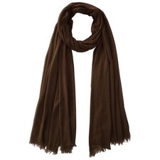 THEHAOTAO Women's Cotton Blend Scarves Light Soft Solid Long Scarf Coffee